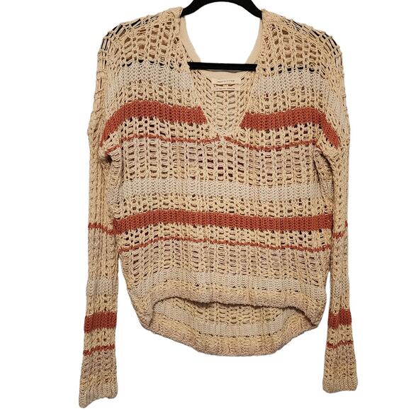 Urban Outfitters UO Sasha Striped Cropped Crochet Sweater Size Small - Picture 3 of 11